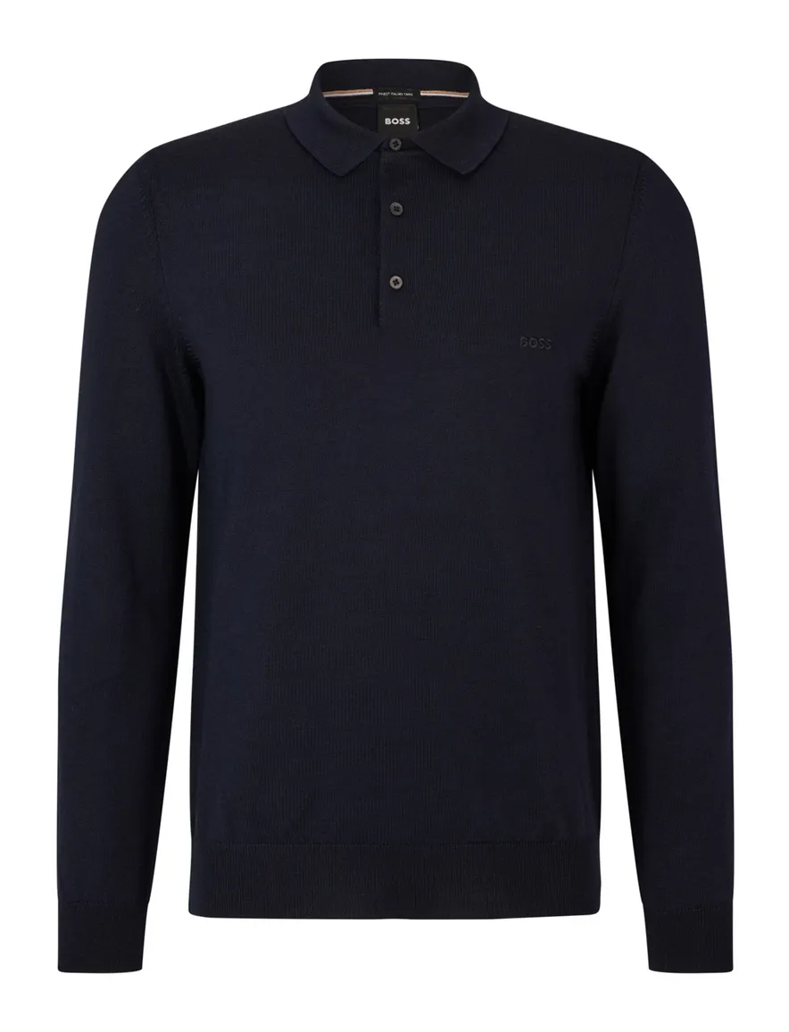 Hugo Boss Black polo normale fit donkerblauw effen