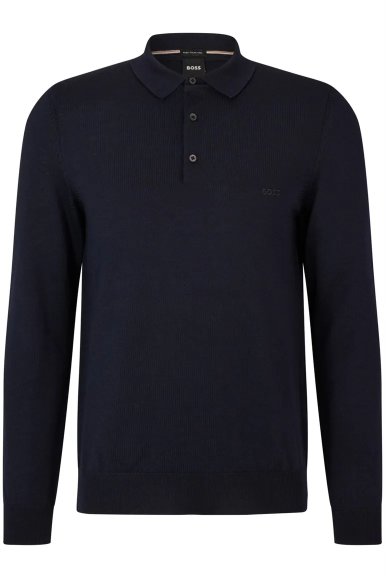 Hugo Boss polo normale fit donkerblauw effen