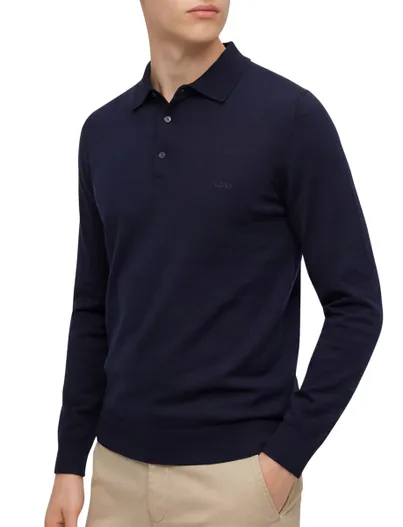 Hugo Boss Hugo Boss polo normale fit donkerblauw effen