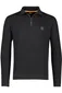 Hugo Boss sweater opstaande kraag zwart effen katoen