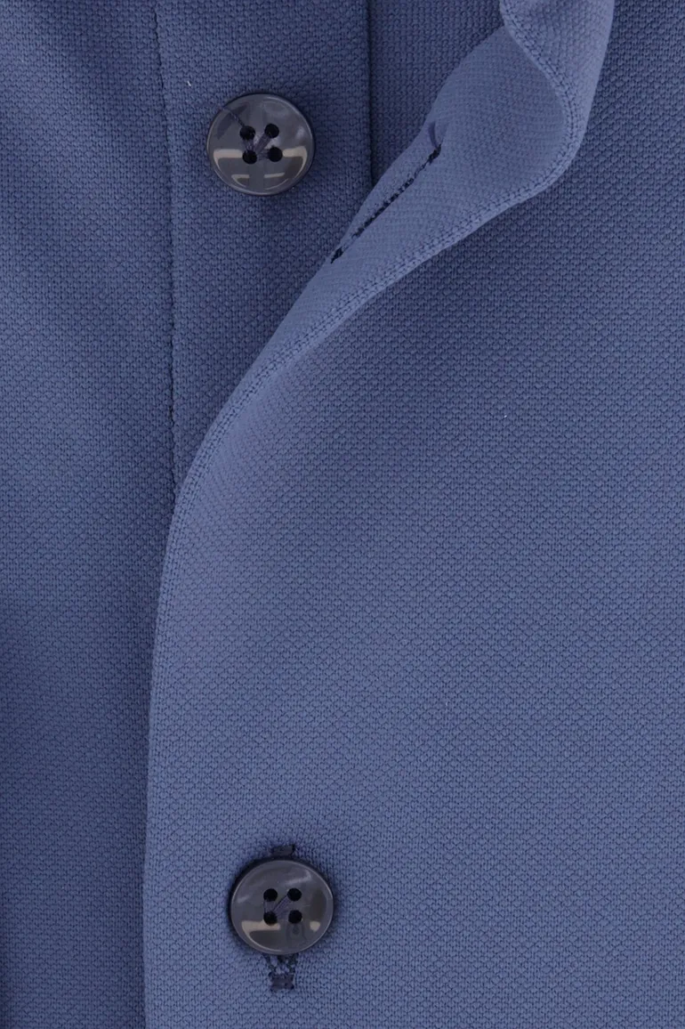 Blauw effen slim fit John Miller business overhemd