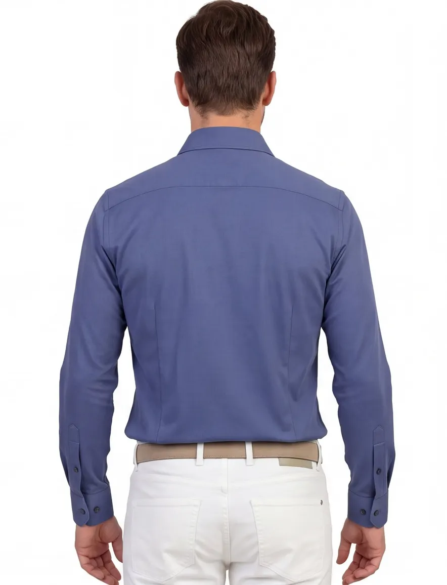 John Miller business overhemd John Miller Slim Fit slim fit blauw effen