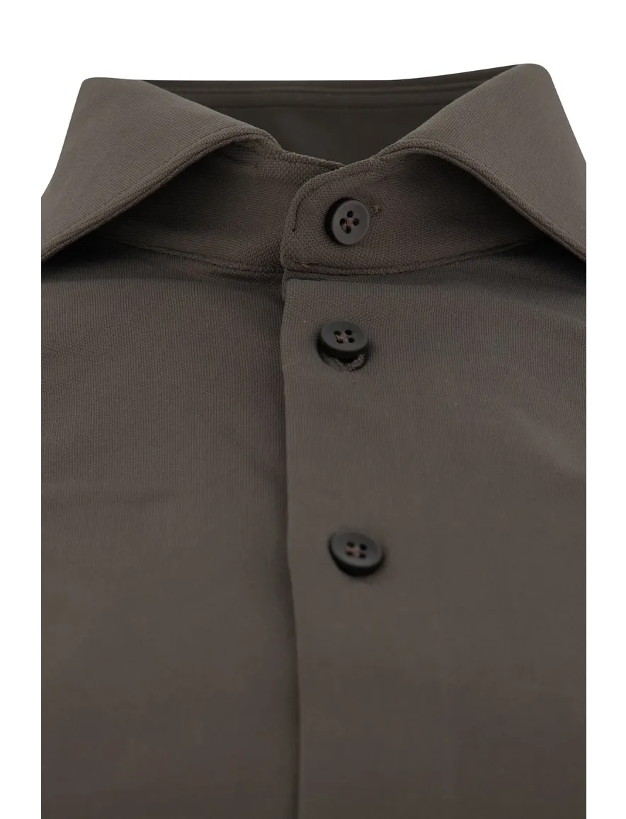 John Miller business overhemd slim fit bruin effen