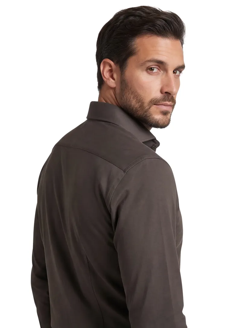 John Miller business overhemd John Miller Slim Fit slim fit groen effen