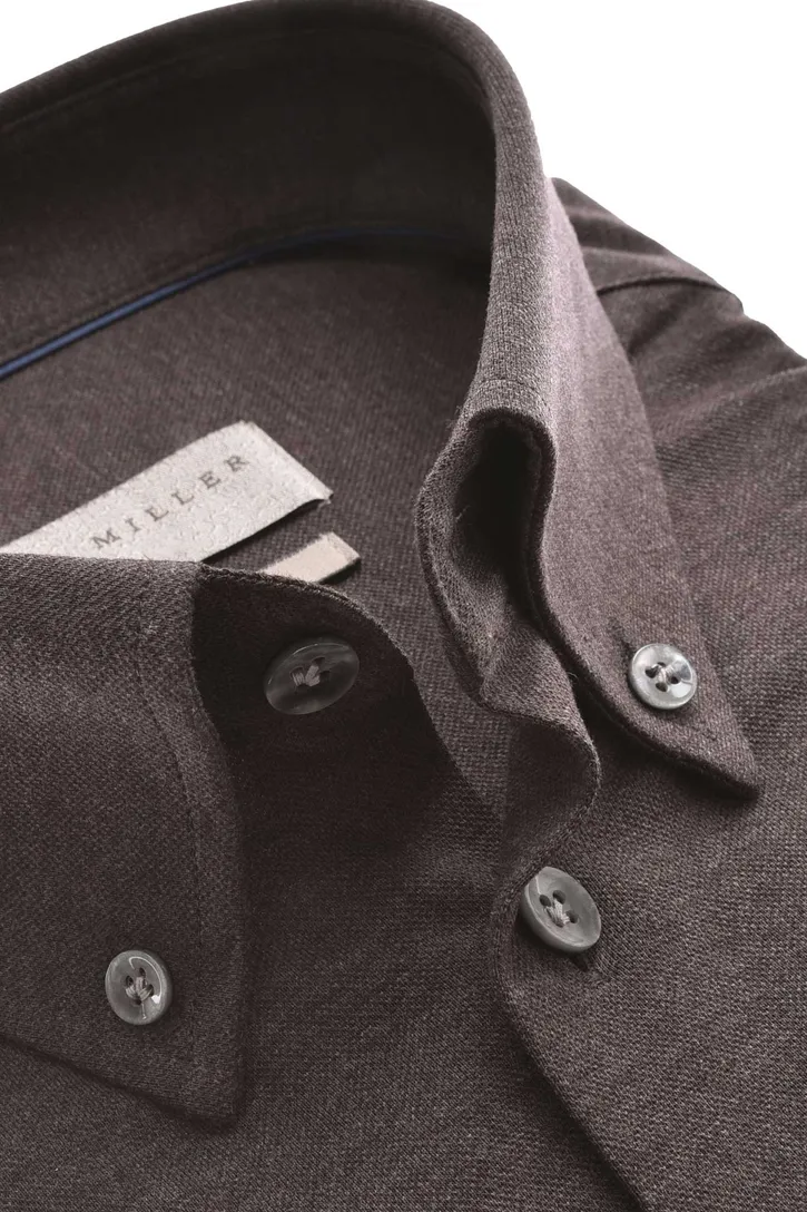Overhemd heren John Miller Tailored Fit groen met print katoen