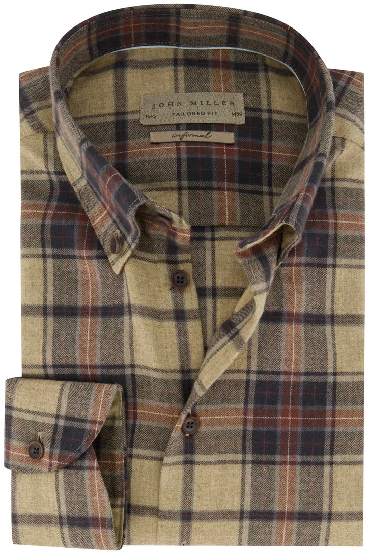 Wit overhemd John Miller zakelijk Slim Fit geprint katoen