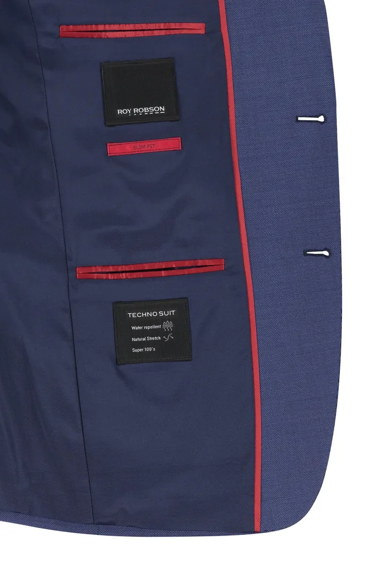 Roy Robson colbert blauw viscose Mix & Match