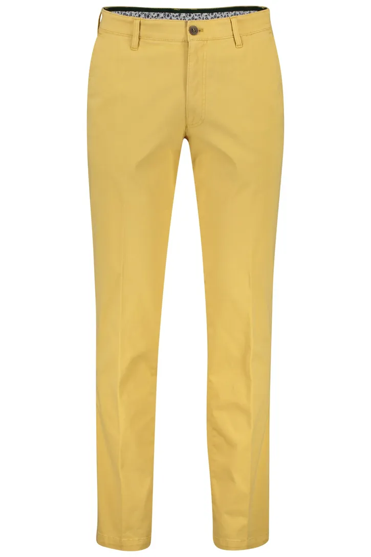 Geel effen M.E.N.S. katoenen broek