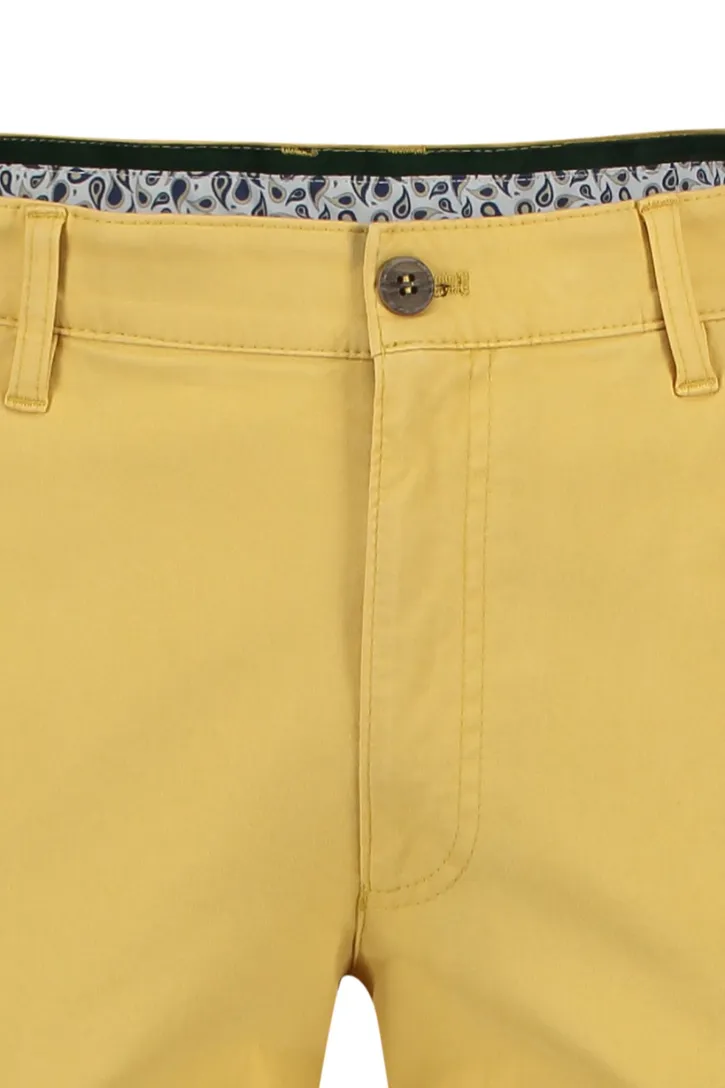 Geel effen M.E.N.S. katoenen broek