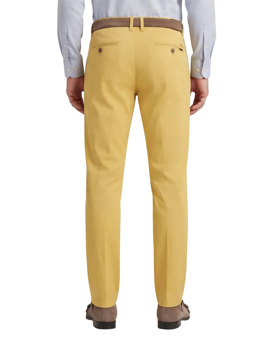 Geel effen M.E.N.S. katoenen broek