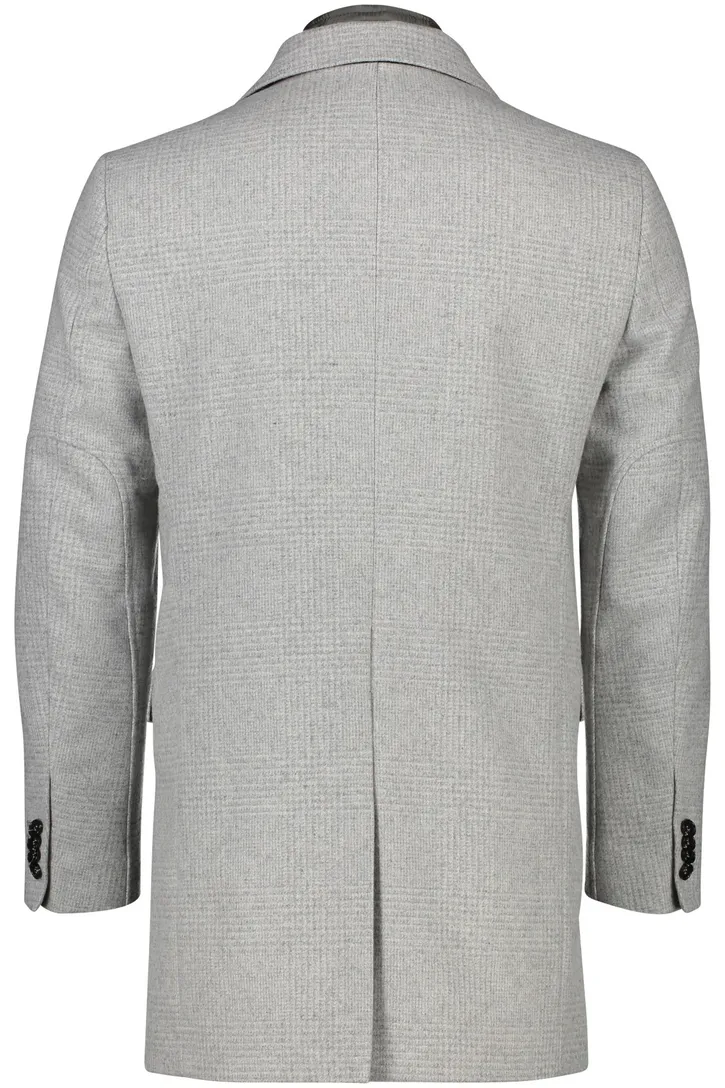 Portofino winterjas grijs normale fit geruit rits + knoop