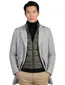 Portofino winterjas grijs geruit rits + knoop normale fit
