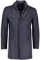 Portofino winterjas donkerblauw normale fit geruit rits + knoop