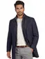 Portofino winterjas donkerblauw normale fit geruit rits + knoop