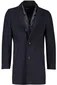 Portofino winterjas donkerblauw effen rits + knoop normale fit wol
