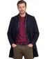 Portofino winterjas donkerblauw effen rits + knoop normale fit wol