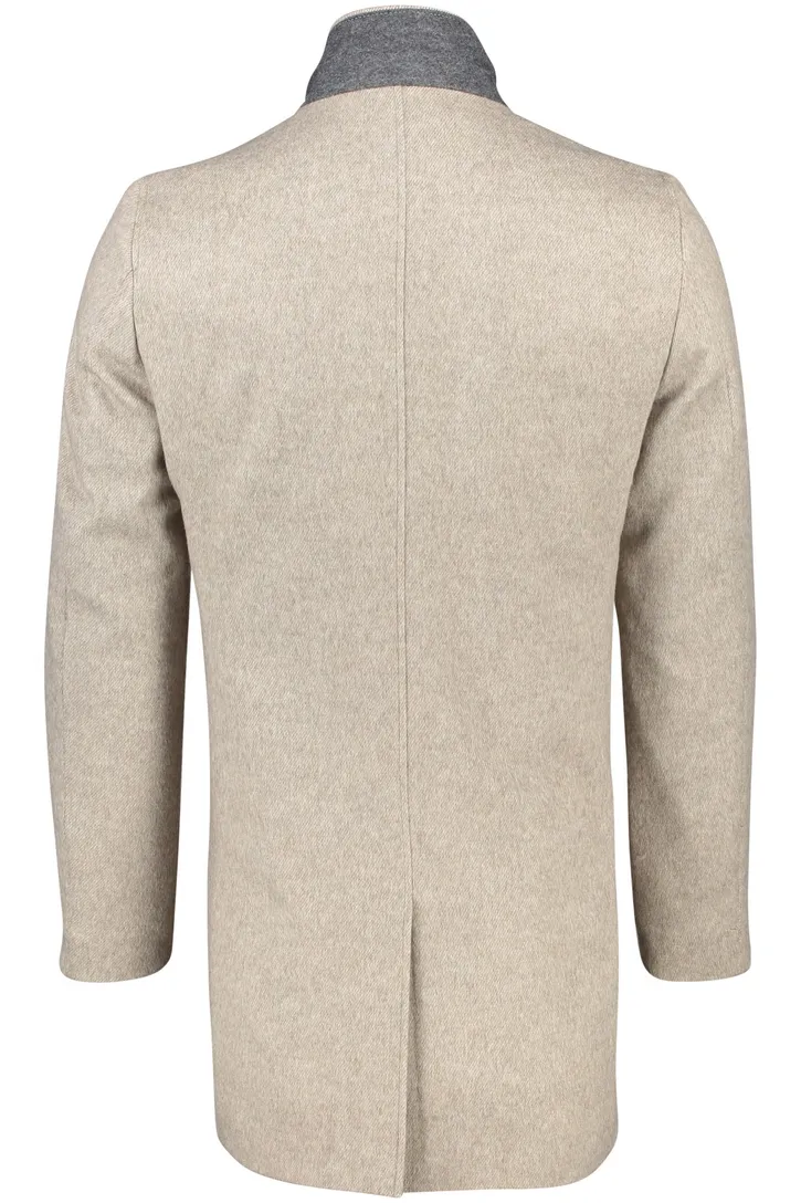 Portofino winterjas beige normale fit effen rits + knoop