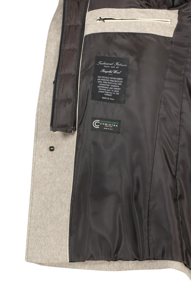 Portofino winterjas beige normale fit effen rits + knoop