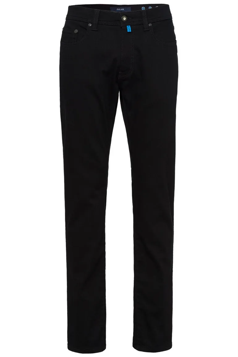 jeans Pierre Cardin zwart effen katoen Lyon