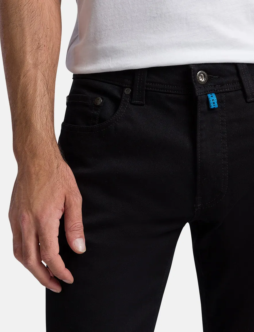 jeans Pierre Cardin zwart effen katoen Lyon