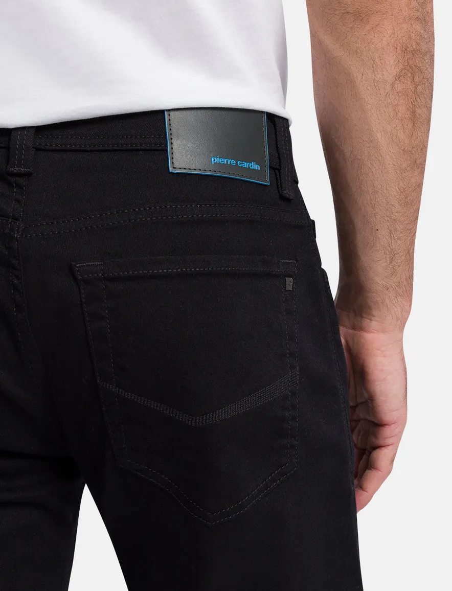 jeans Pierre Cardin zwart effen katoen Lyon