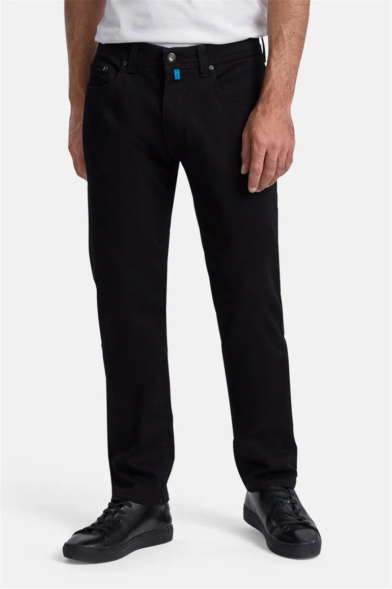 jeans Pierre Cardin zwart effen katoen Lyon