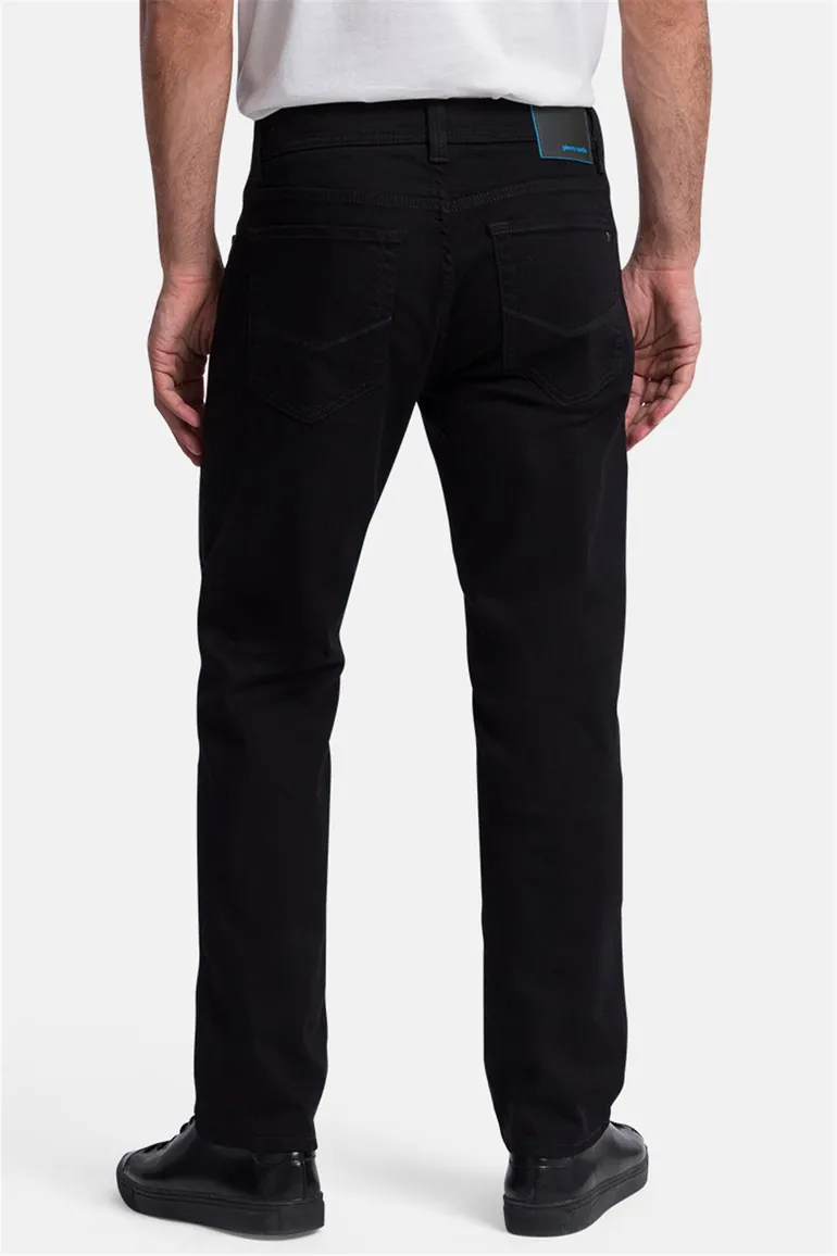 jeans Pierre Cardin zwart effen katoen Lyon