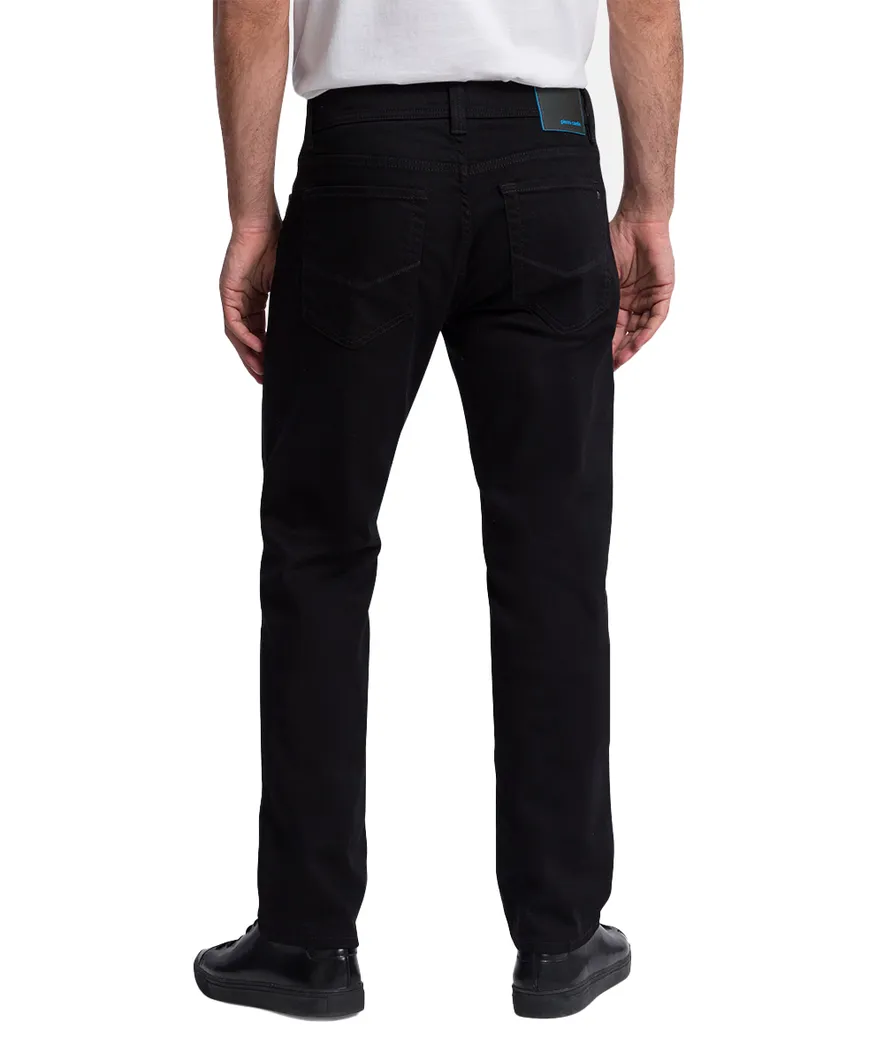 jeans Pierre Cardin zwart effen katoen Lyon