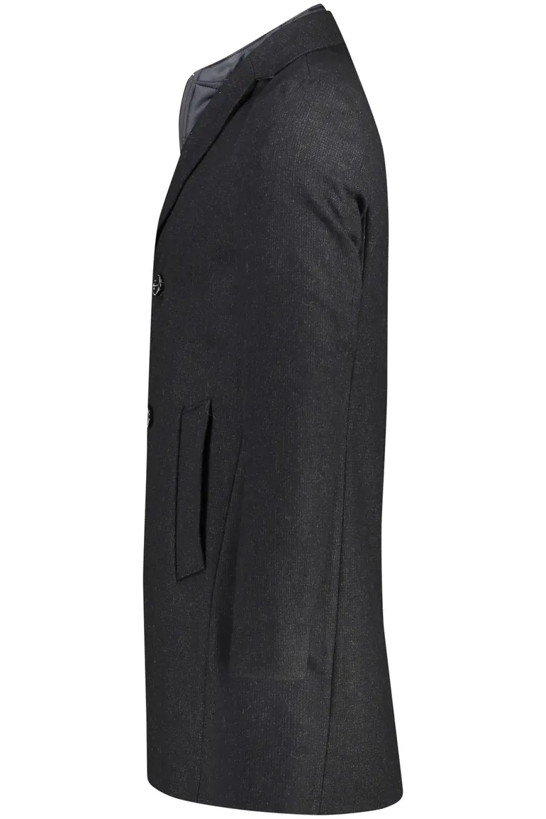 Portofino winterjas grijs uni normale fit halflang