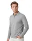 Pierre Cardin polo lange mouw normale fit grijs effen katoen