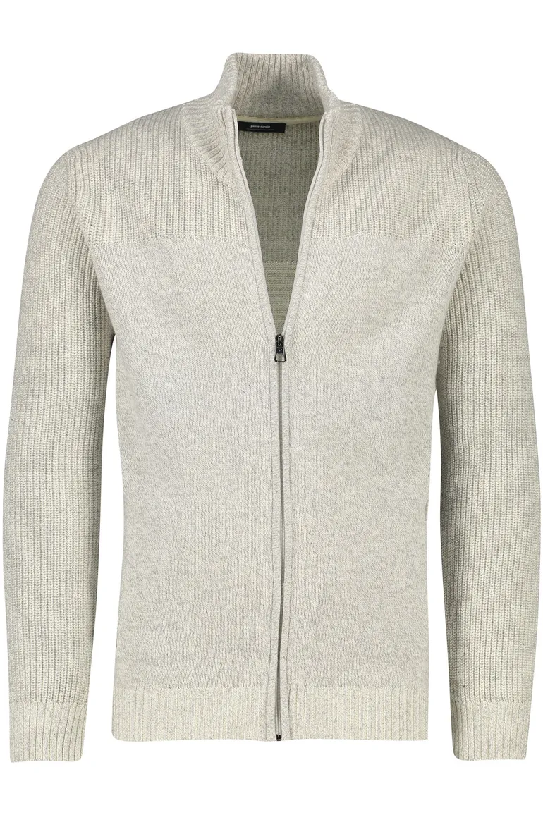 Pierre Cardin vest beige rits gemêleerd katoen