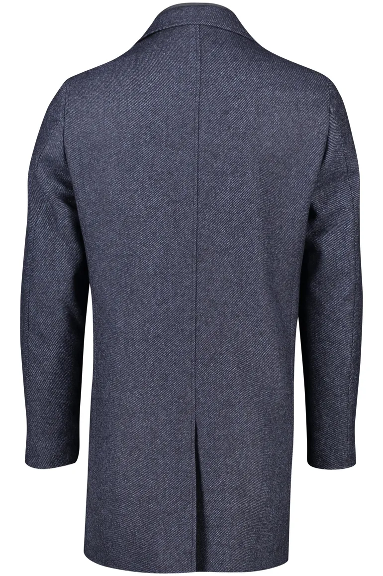 Portofino tussenjas donkerblauw effen rits + knoop normale fit