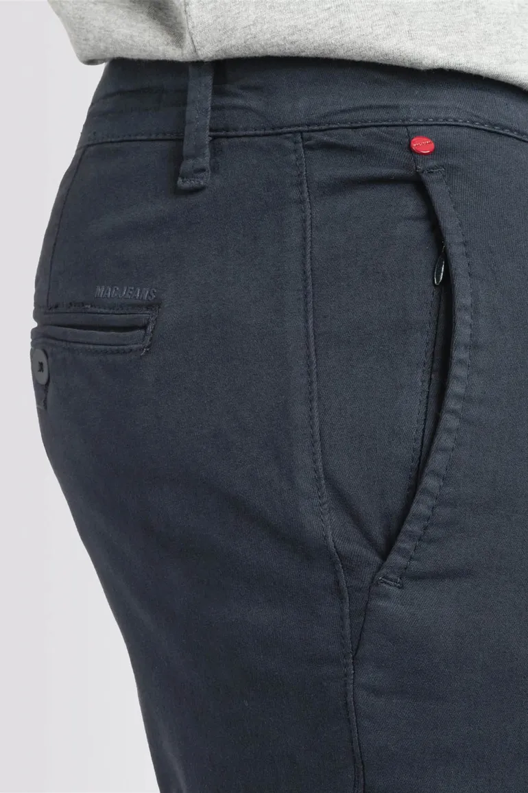 katoenen broek Mac blauw effen katoen