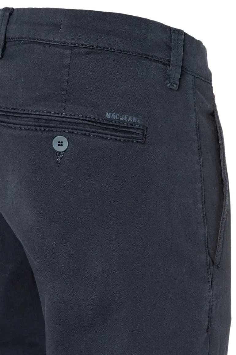 katoenen broek Mac blauw effen katoen