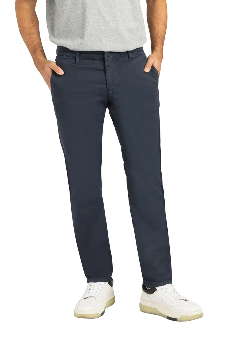 katoenen broek Mac blauw effen katoen