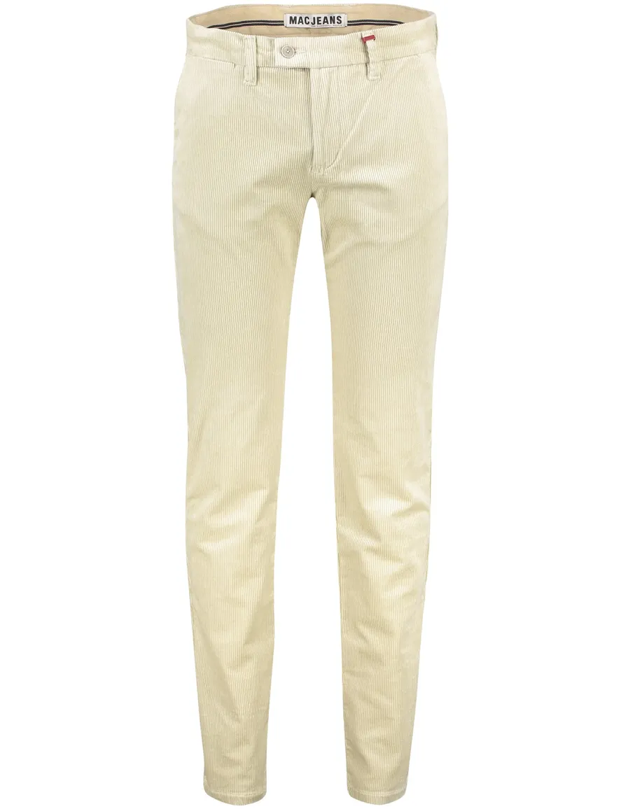 Mac katoenen broek Lennox beige effen katoen