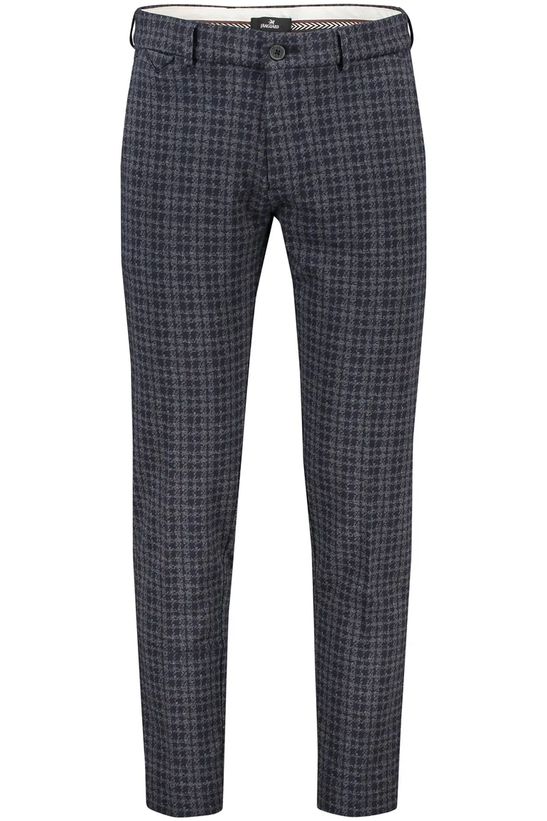 Vanguard katoenen broek grijs geruit chino