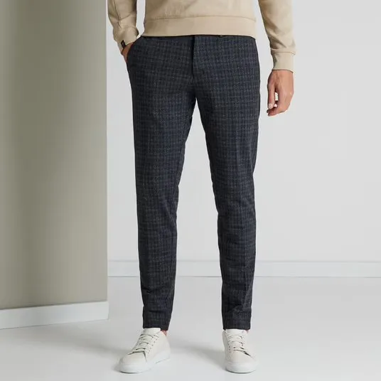 Vanguard katoenen broek grijs geruit chino