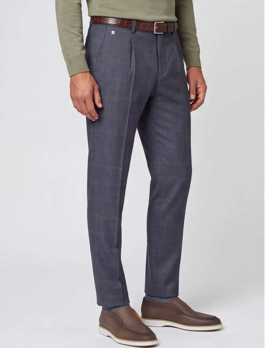 Vanguard katoenen broek donkerblauw gemêleerd