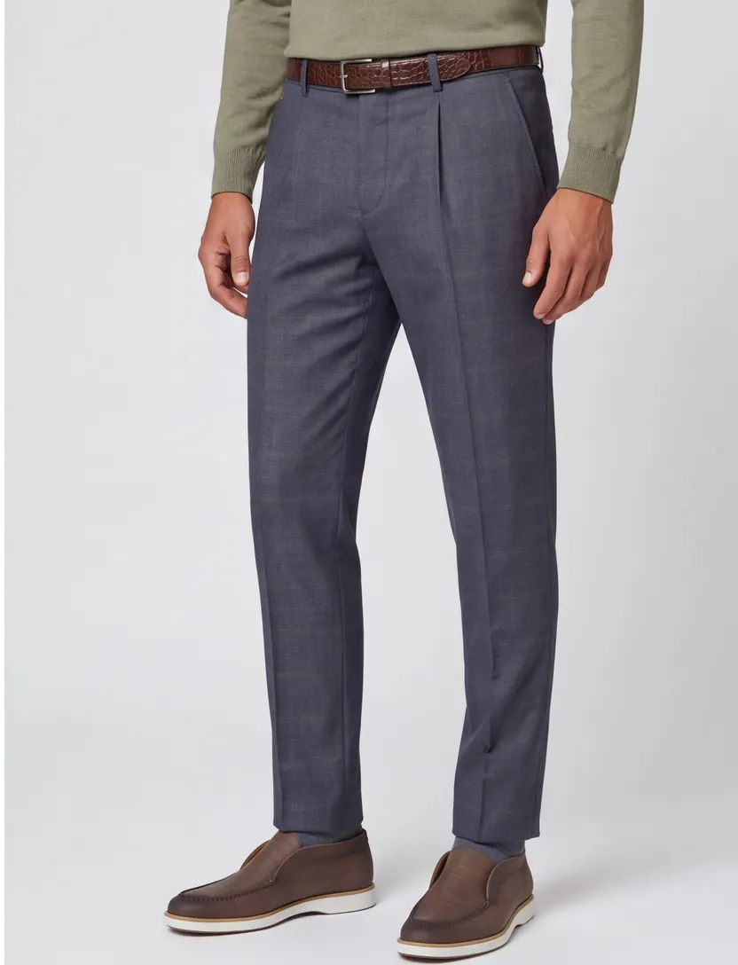 Vanguard katoenen broek donkerblauw gemêleerd