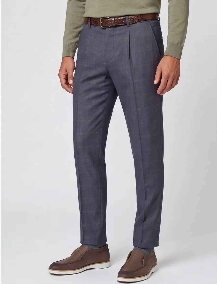 Vanguard katoenen broek donkerblauw gemêleerd