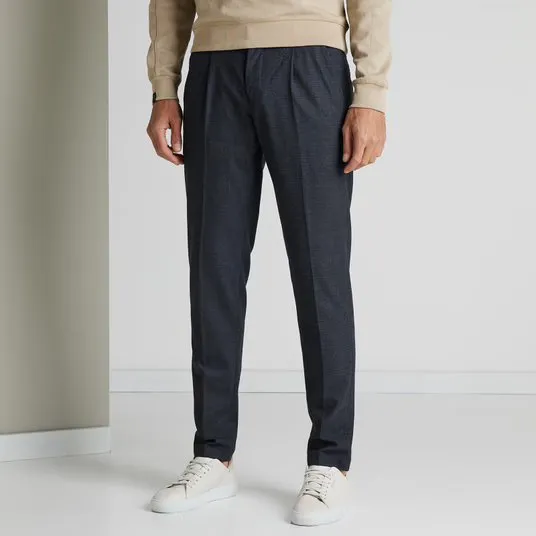 Vanguard katoenen broek donkerblauw gemêleerd