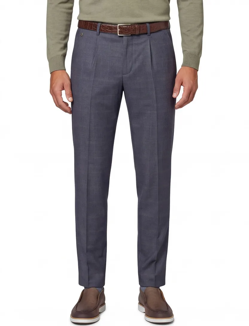 Vanguard katoenen broek donkerblauw gemêleerd