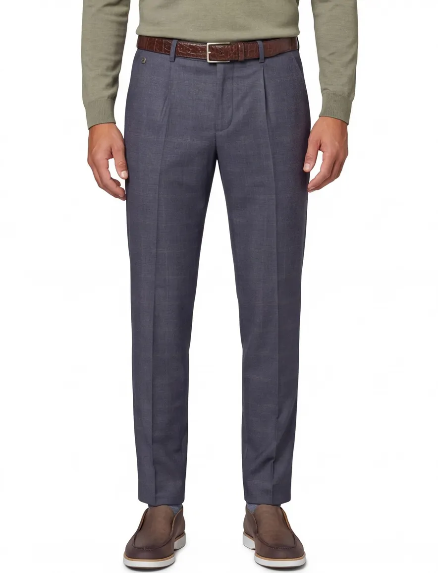 Vanguard katoenen broek donkerblauw gemêleerd