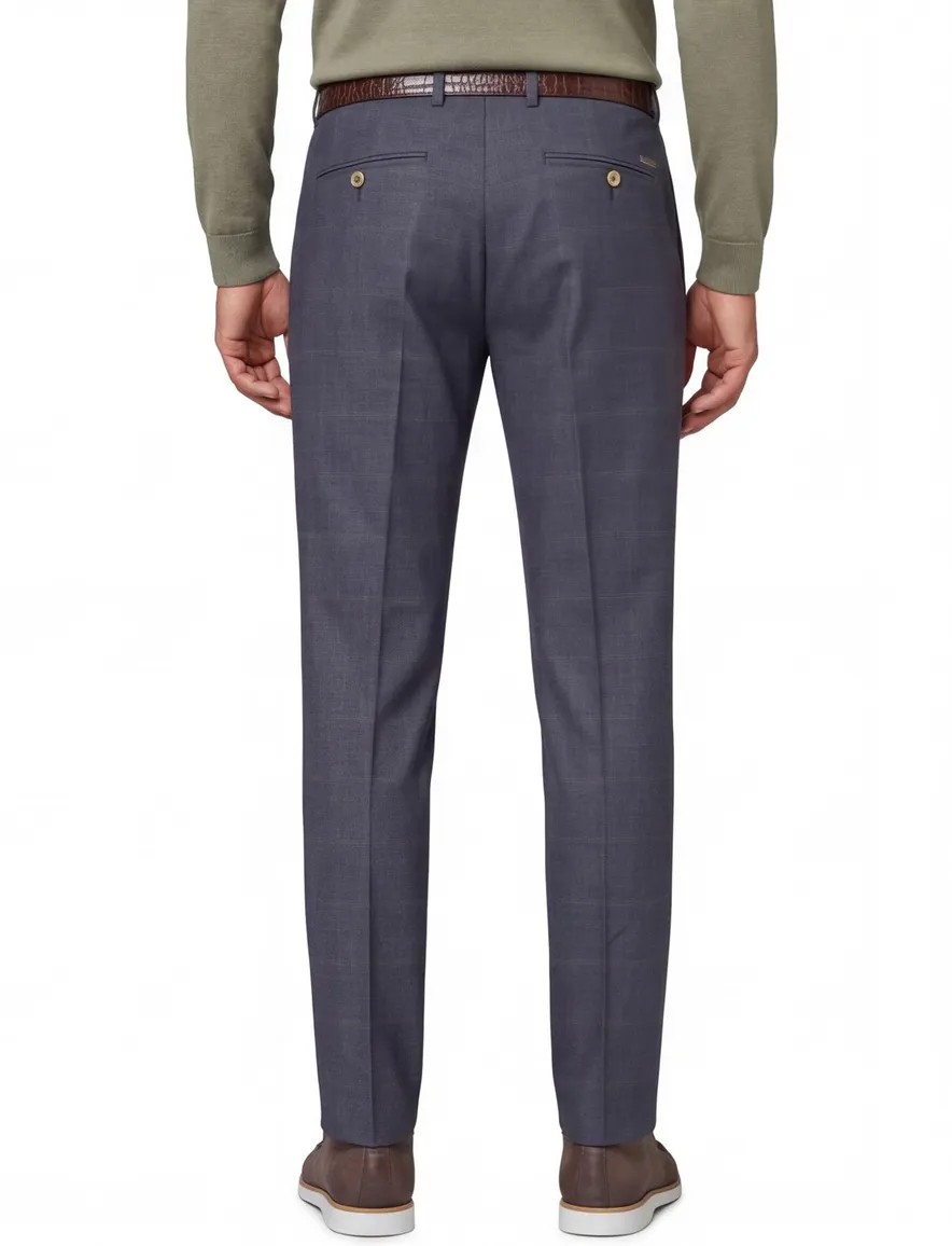 Vanguard katoenen broek donkerblauw gemêleerd