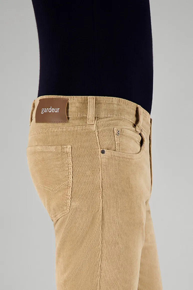 Gardeur jeans beige effen corduroy