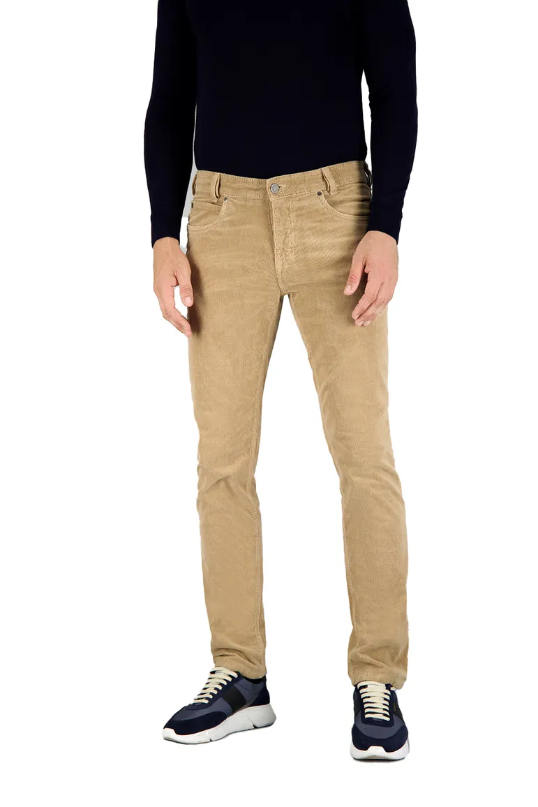 Gardeur jeans beige effen corduroy