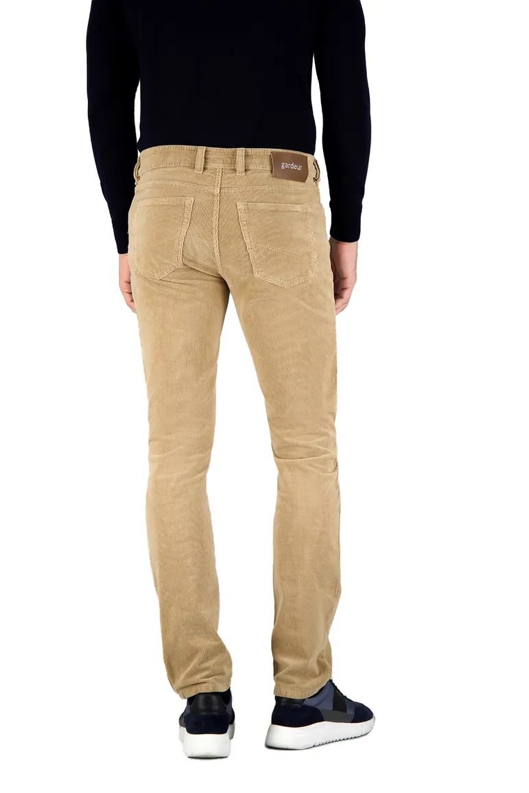 Gardeur jeans beige effen corduroy