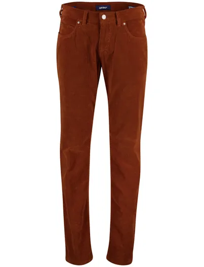 Gardeur Gardeur jeans bruin effen katoen denim