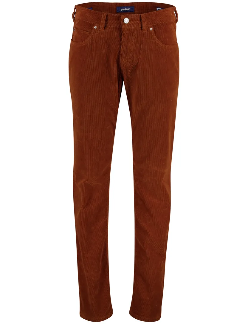 Gardeur jeans bruin effen katoen denim